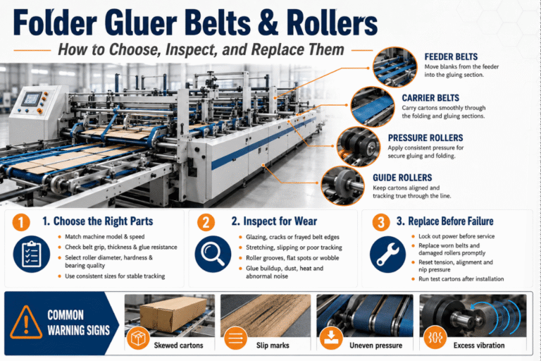 Folder Gluer Belts & Rollers: How to Choose, Inspect, and Replace Them