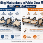 Pre-Folding Mechanisms in Folder Gluer Machines: 180° vs 160° Sequences