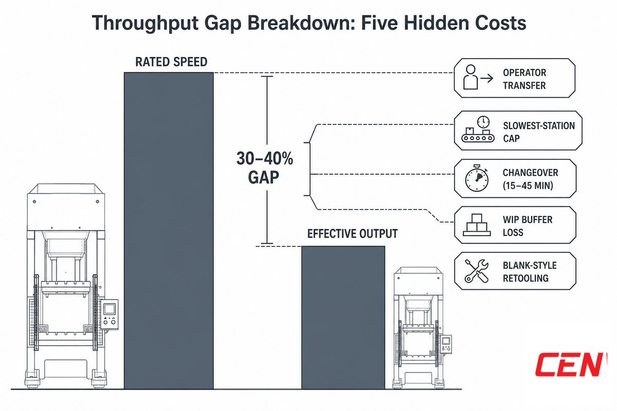 Throughput & Changeover Math: The Throughput Gap Breakdown — Cenwan Machine