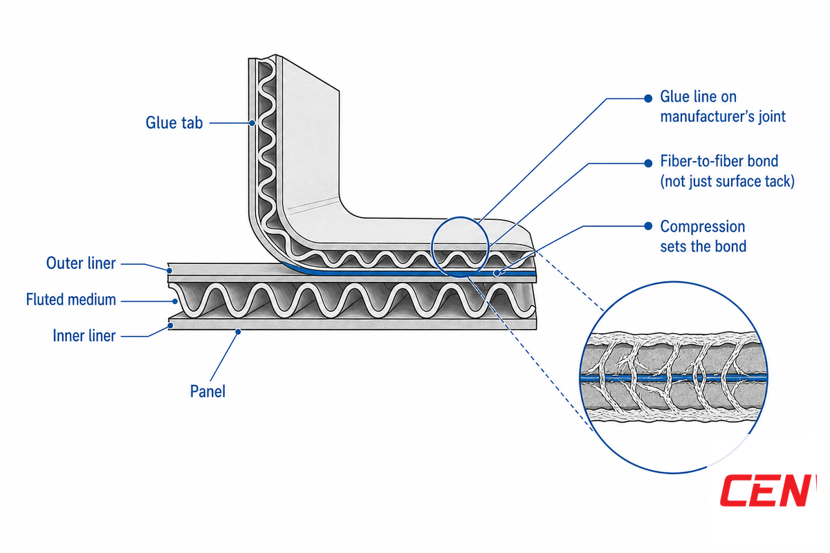 What a Corrugated Box Gluing Machine Actually Does, and Why the Glue Joint Is the Whole Job — Cenwan Machine