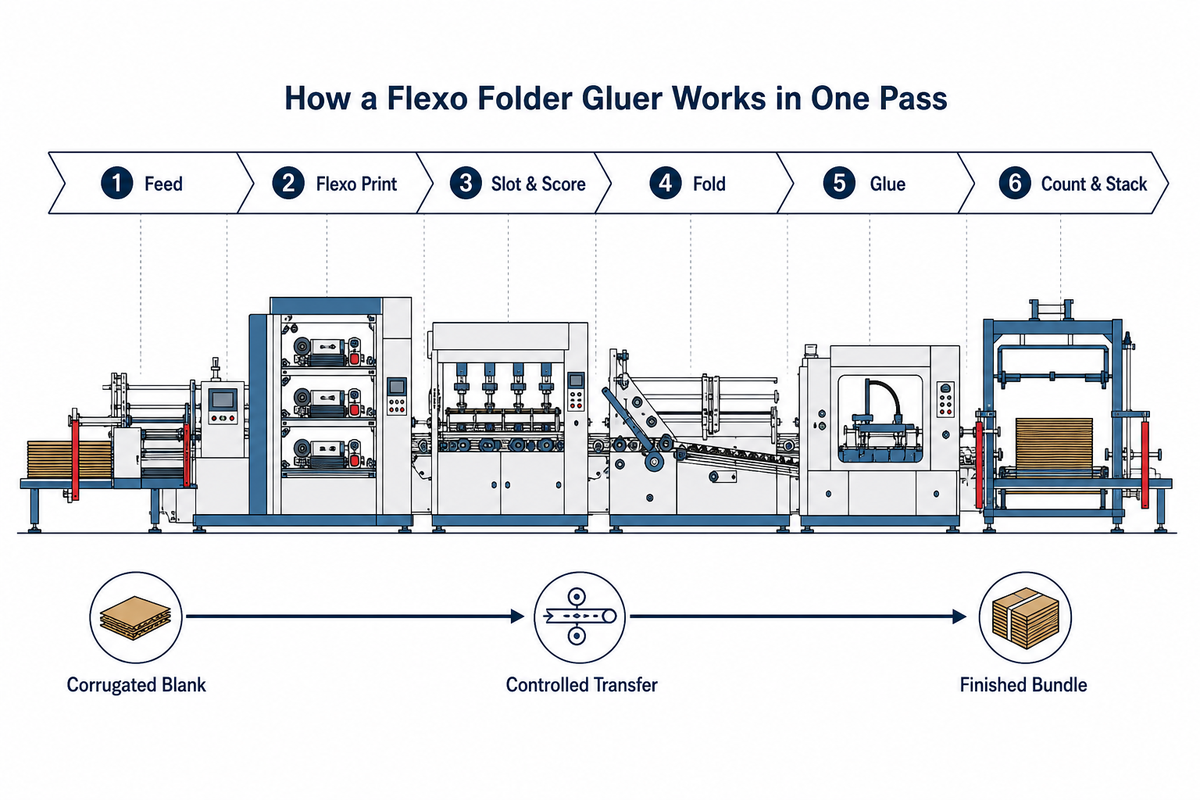 What Does a Flexo Folder Gluer Machine Do in One Pass? — Cenwan Machine