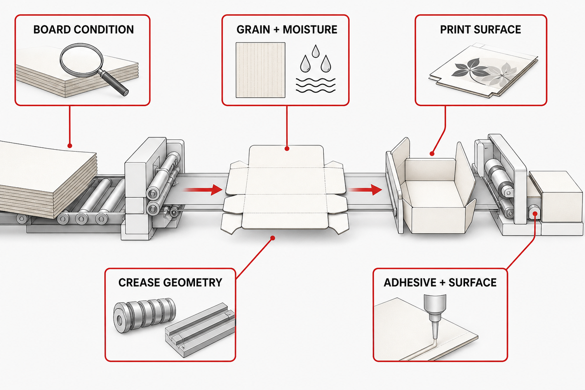 Substrate, print, crease, and glue interactions — CENWAN