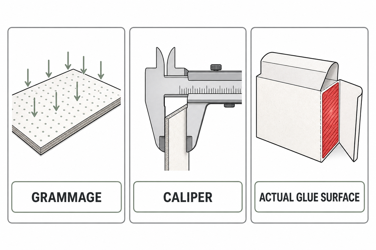 Caliper, Grammage, and the Actual Glue Surface — Cenwan Machine