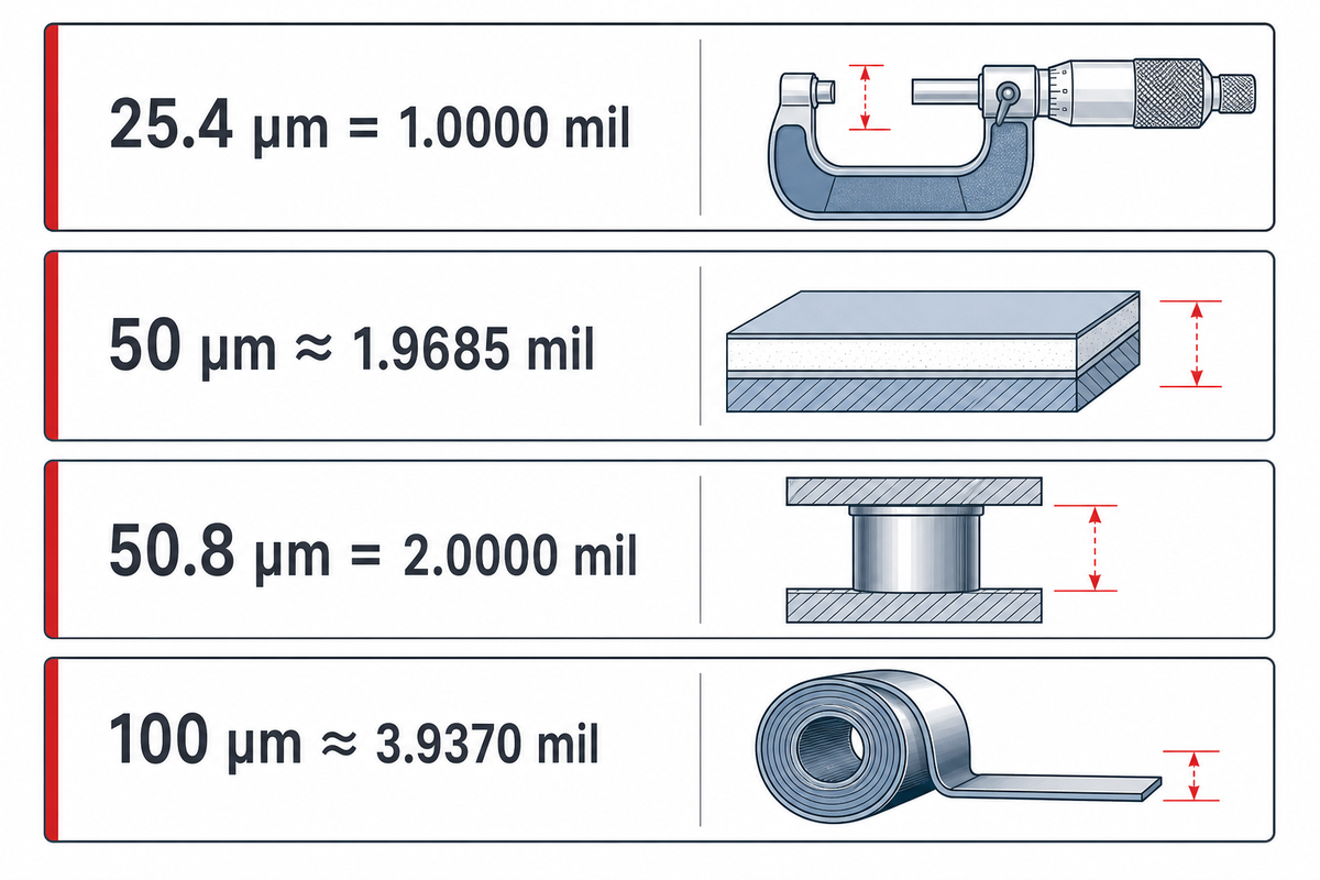 Four selected anchors from the micron to mil chart