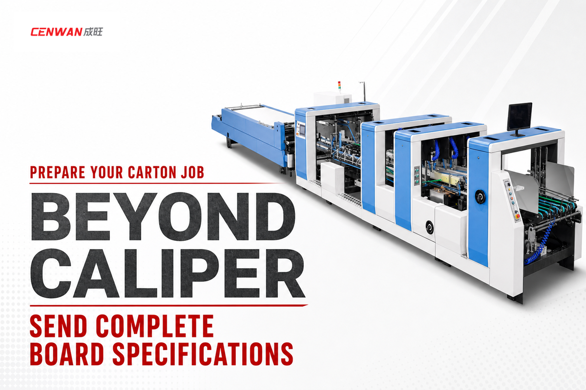 Folder-gluer inquiry needs board grade, blank drawing, box style and required output