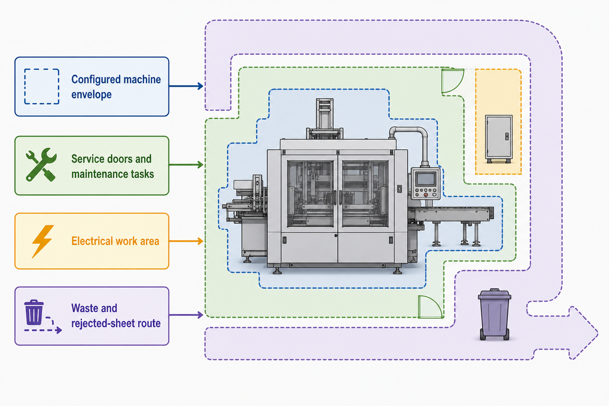 3. Calculate the usable bay, not only the machine footprint visual evidence map