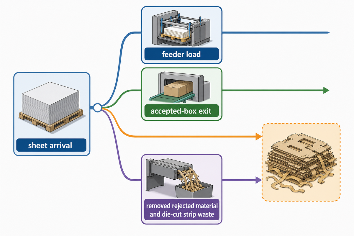 4. Size sheet infeed, finished-box outfeed and buffers visual evidence map