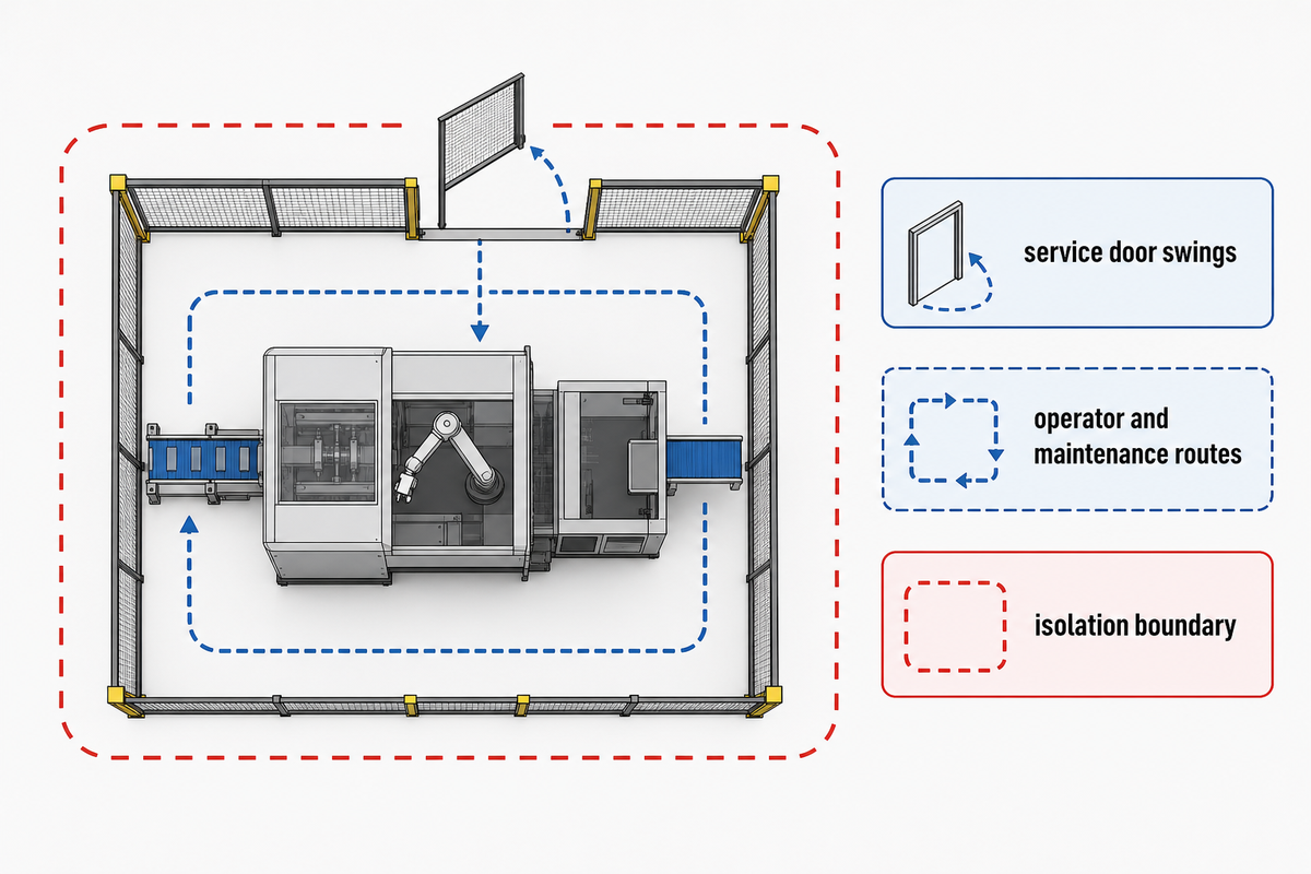 6. Keep maintenance, guarding and staff movement in the layout visual evidence map
